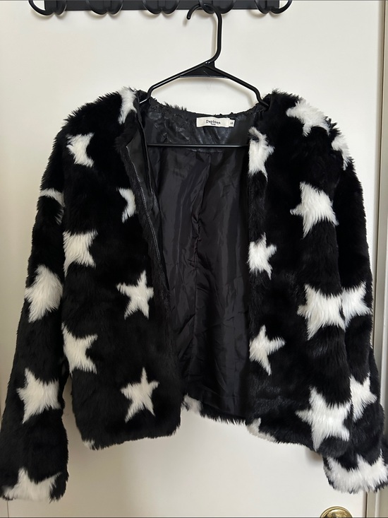 Daphnae Paris Jackets & Blazers - Black Faux Fur